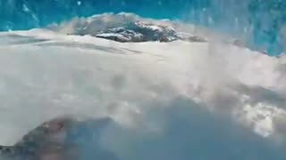 Watch as a skier falls into a glacier 😳
