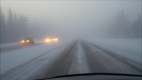 Driving in Fairbanks Alaska at -46 below zero