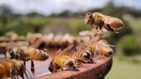 "The Quenching Quest: Unraveling the Remarkable Way Honeybees Stay Hydrated"