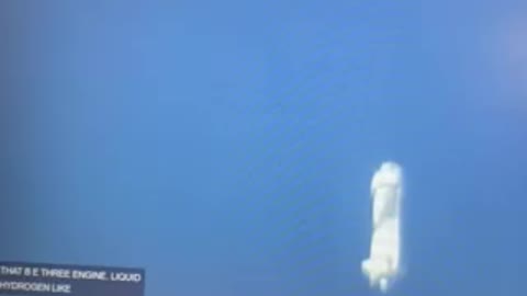 Bezos rocket taking off, interesting design
