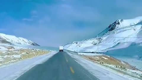 Snowfall on Karakoram Highway Gilgit