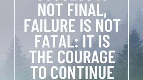 "Success is not final, failure is not fatal: it is the courage to continue that counts."