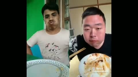Funny food video tik tok india vs china