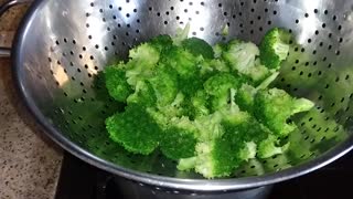 Tasty steamed broccoli