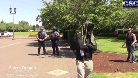 AntiFa Member Calls Me A Nazi But Changes His Tune Once Confronted At "Make Oregon Safe Again" Event