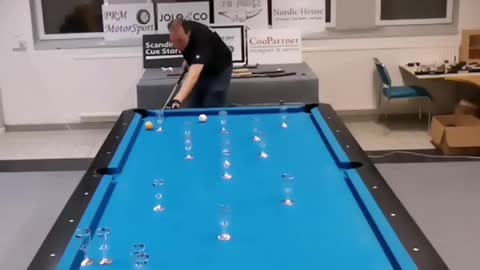Artistic Pool Player Shows Amazing Trick Shots