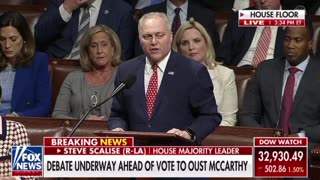 Steve Scalise makes a long speech, and then proceeds to put on a mask and sit down