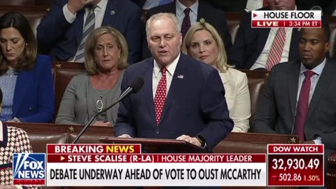 Steve Scalise makes a long speech, and then proceeds to put on a mask and sit down