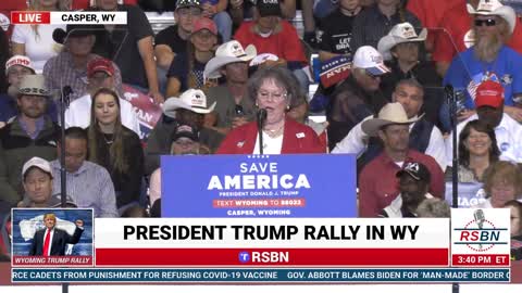 Former WY Congresswoman Marti Halverson Speaks at President Trump's Save America Rally in Casper, WY