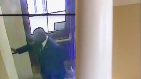 Security footage of Democrat Rep. Jamaal Bowman pulling fire alarm in effort to delay House vote