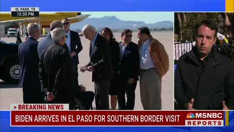 Texas Gov. Greg Abbott greets Biden upon his arrival to El Paso