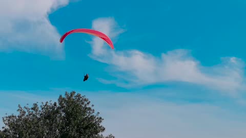 Paragliding Under A Blue Sky