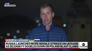 Russia launches more missile strikes as Ukraine blames Putin for strike on Poland