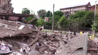 Damage and destruction as Kharkiv hit by shelling