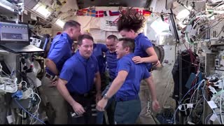 Russian film crew reach international space station