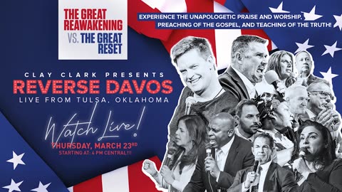 Jim Breuer, Pastor Greg Locke, and Reverse Davos LIVE!!! The Event Begins March 23rd 2023 At 4:00 PM Central Featuring: Dr. Simone Gold, Amanda Grace, Pastor Leon Benjamin, Pastor Jackson Lahmeyer, Dr. Stella Immanuel, Jeffrey Prather, etc.