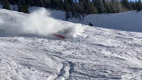 This Skier Came Down With A Drastic Landing On Snow