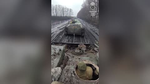 Ukrainians Tow Infantry Fighting Vehicle And Armoured Personnel Carrier Through Mud Using Tank