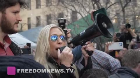 CitizenFreePres MTG with a megaphone has a message for NYC Mayor Eric Adams: