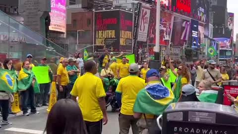 Jayne Zirkle on GETTR HAPPENING NOW: Protesters Gather in Times Square - “BRAZIL WAS STOLEN”