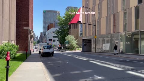 Montréal Downtown while walking in saint urbain & saint catherine street summer 2022