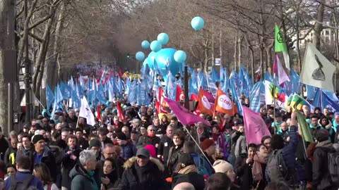 Paris / France - Rally / Manifestation against pension age changes - 16.02.2023