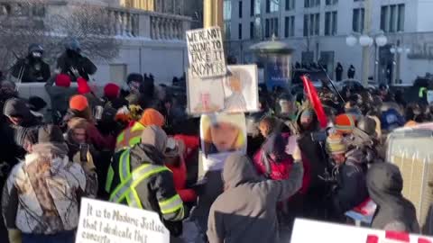 Police in Ottawa are moving forward at a second protest location.