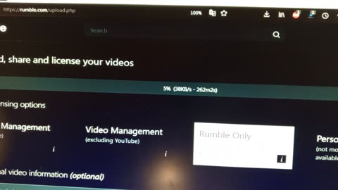 Fuck Rumbles 's slow Upload speeds