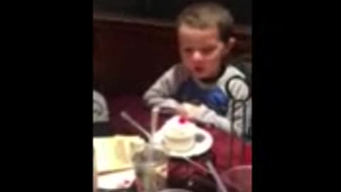 Birthday candle blown off by caught