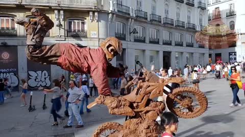 Amazing Street Performer | Levitation Trick | Motor Bike