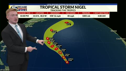 Tropical Storm Nigel forms, Lee impacts Canadian Maritimes