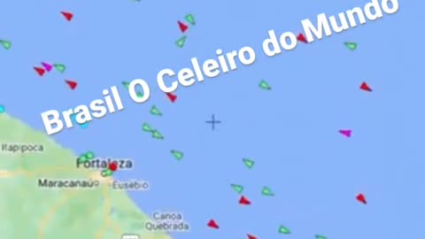 A Costa Marítima Do Brasil Lotada de Navios...