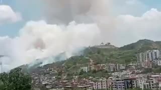 Incendio forestal en Girón