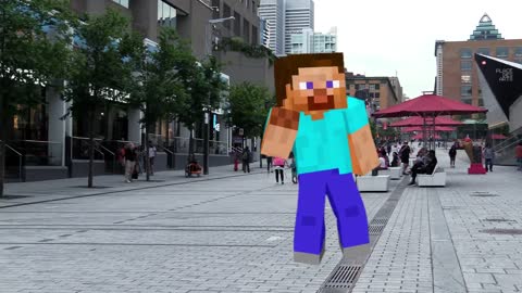 Minecraft Funny Dancing in Square with People