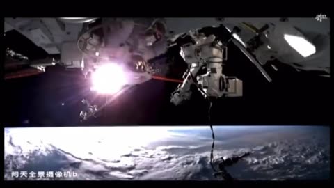 Chinese space walk... The horizon looks different