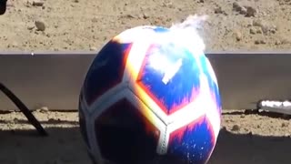Ball explodes under giant magnifying glass👏😂🌈 .......🥚👌🔫1M😅