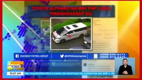 PNP-HPG, patuloy ang imbestigasyon sa viral naluxury vehicle na may logo ng PNP