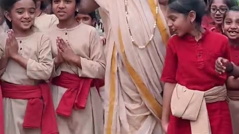 Students of ISHA samskriti Monkeying with SADHGURU