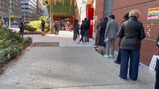New Yorkers line up to cast votes on election day