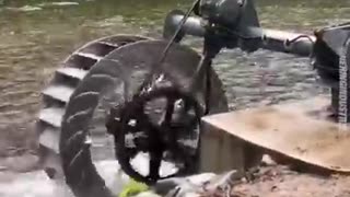 Giant Water Wheel generates Power