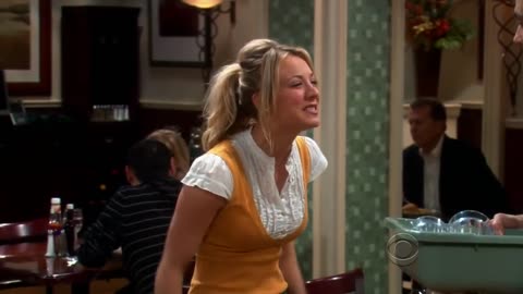 Sheldon works with Penny at the cheesecake factory - The Big Bang Theory