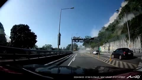 Dash Cam Footage Taiwan Earthquake