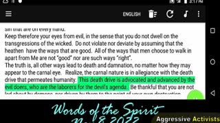 BEWARE THE DEATH DRIVER_Words of the Spirit-Nov8 2022