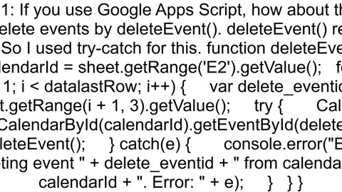 Deleting Events with Google Calendar API