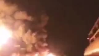 Iran Reports of explosions and a massive fire in a chemical warehouse on Kum Hishen Road