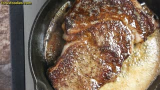 Butter Basting a Ribeye Steak