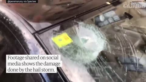 North-eastern Spain hit by barrage of large hailstones