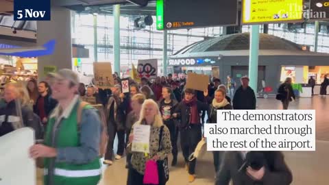 Climate activists block private jet take-offs at Amsterdam's Schiphol Airport