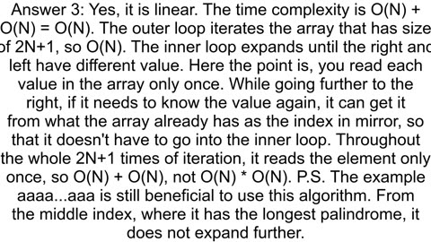Is Manacher39s algorithm really linear