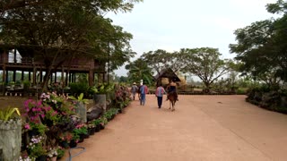 Horse riding at the Thai theme park.